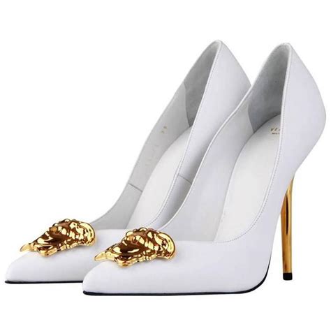 all white versace heels|Versace high heel boots.